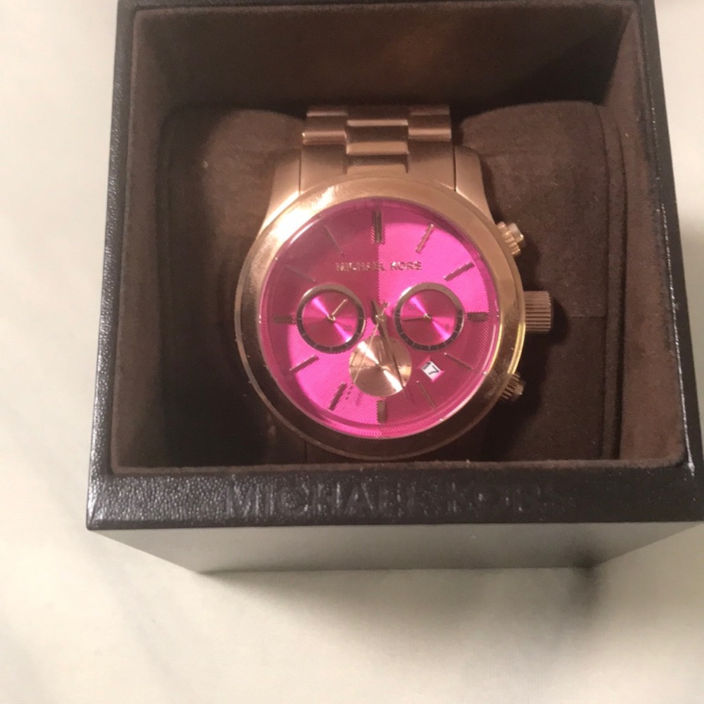 Michael Kors Rose Gold Pink Dial ladies watch